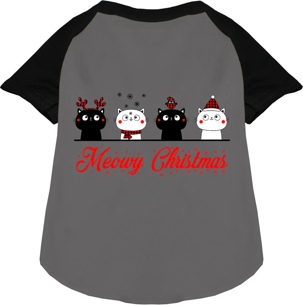 Meowy Christmas Pet Raglan Shirt - Image 3