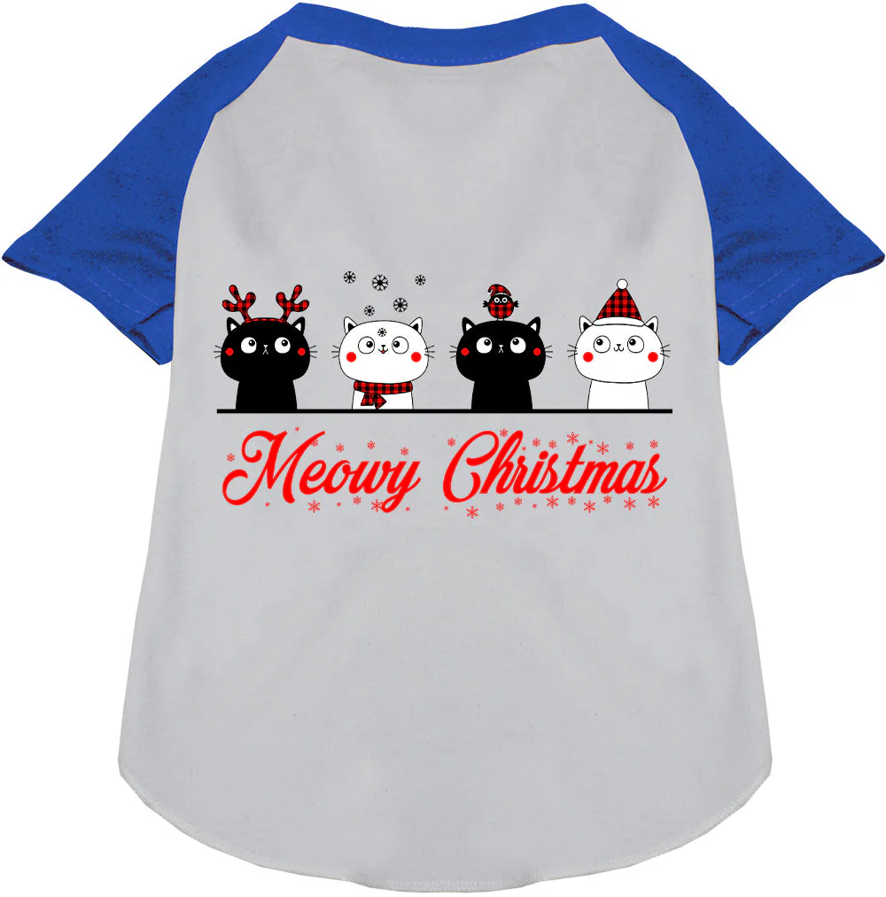 Meowy Christmas Pet Raglan Shirt - Image 4