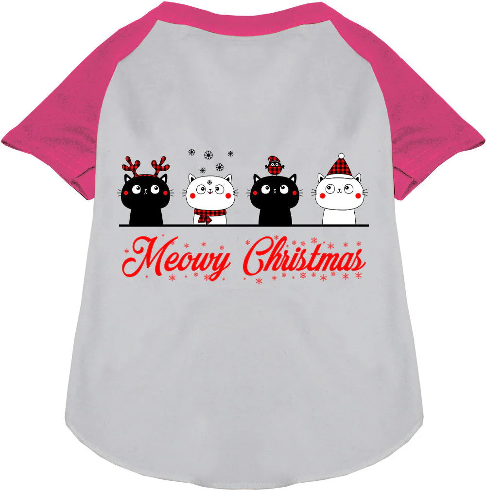 Meowy Christmas Pet Raglan Shirt - Image 5