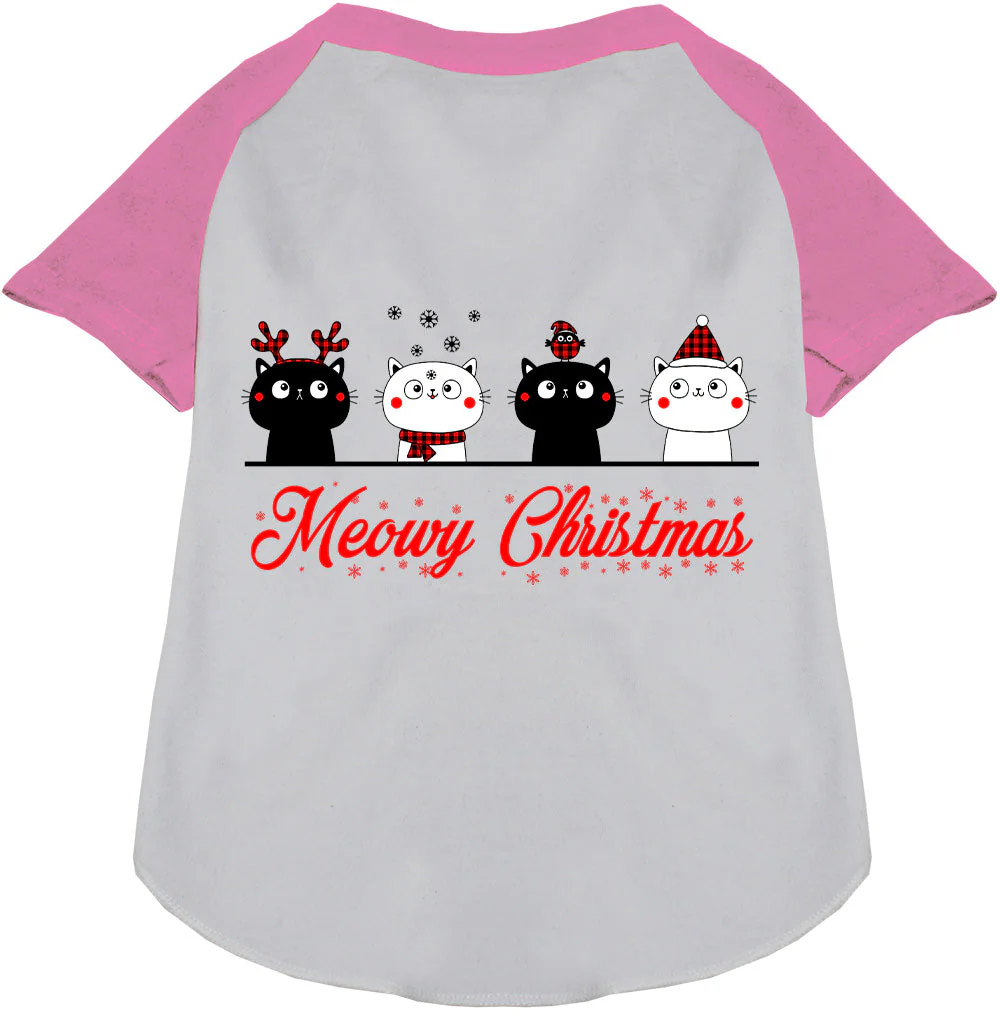 Meowy Christmas Pet Raglan Shirt - Image 6