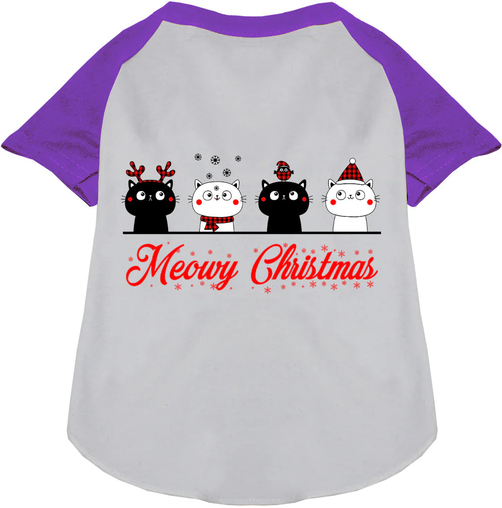 Meowy Christmas Pet Raglan Shirt - Image 7