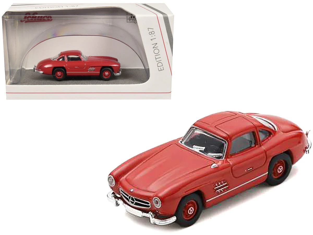 Mercedes-Benz 300 SL Gullwing Coupe Red 1/87 (HO) Diecast Model Car by Schuco - Image 3
