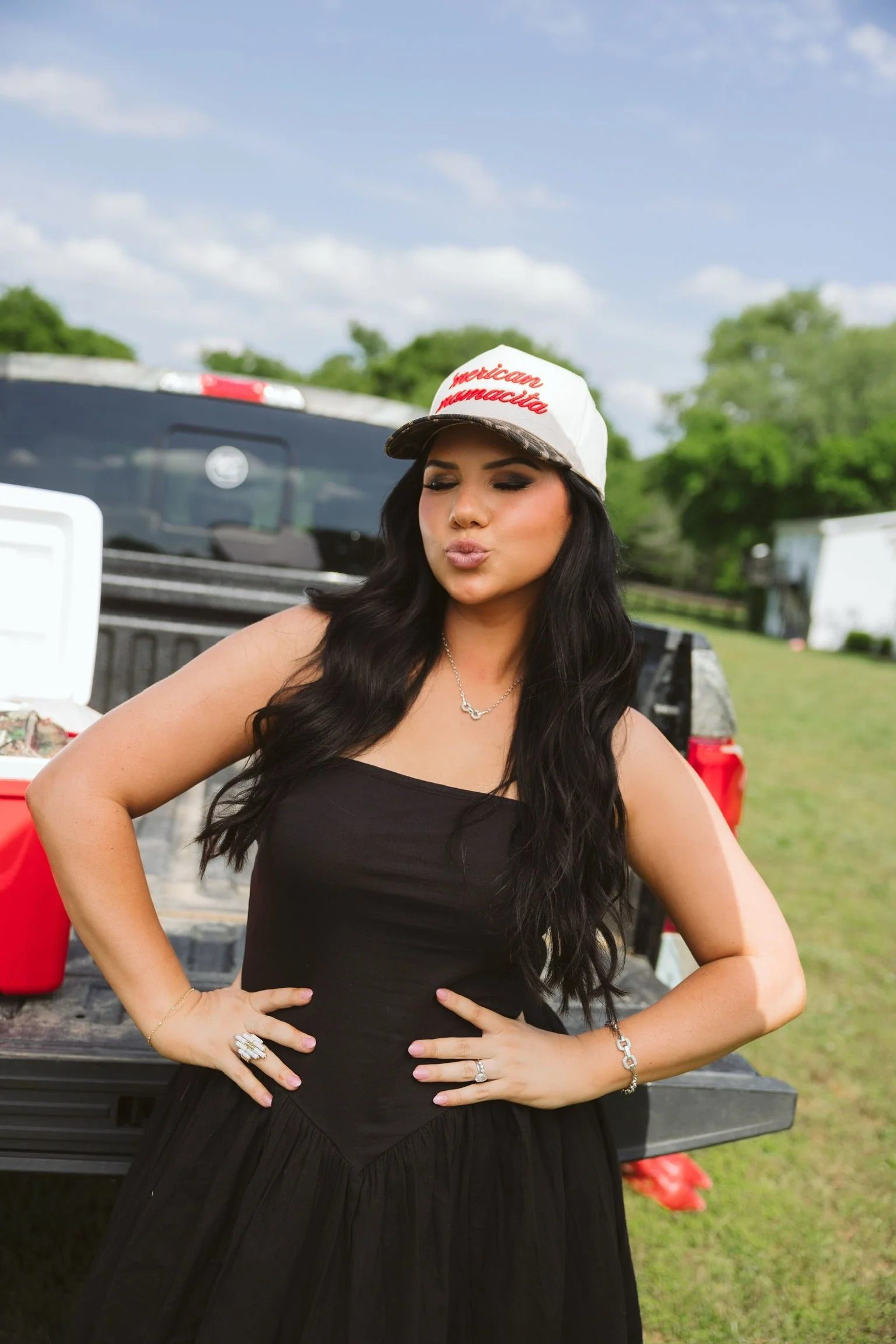 'Merican Mamacita - Leopard Vintage Trucker Hat - Image 2