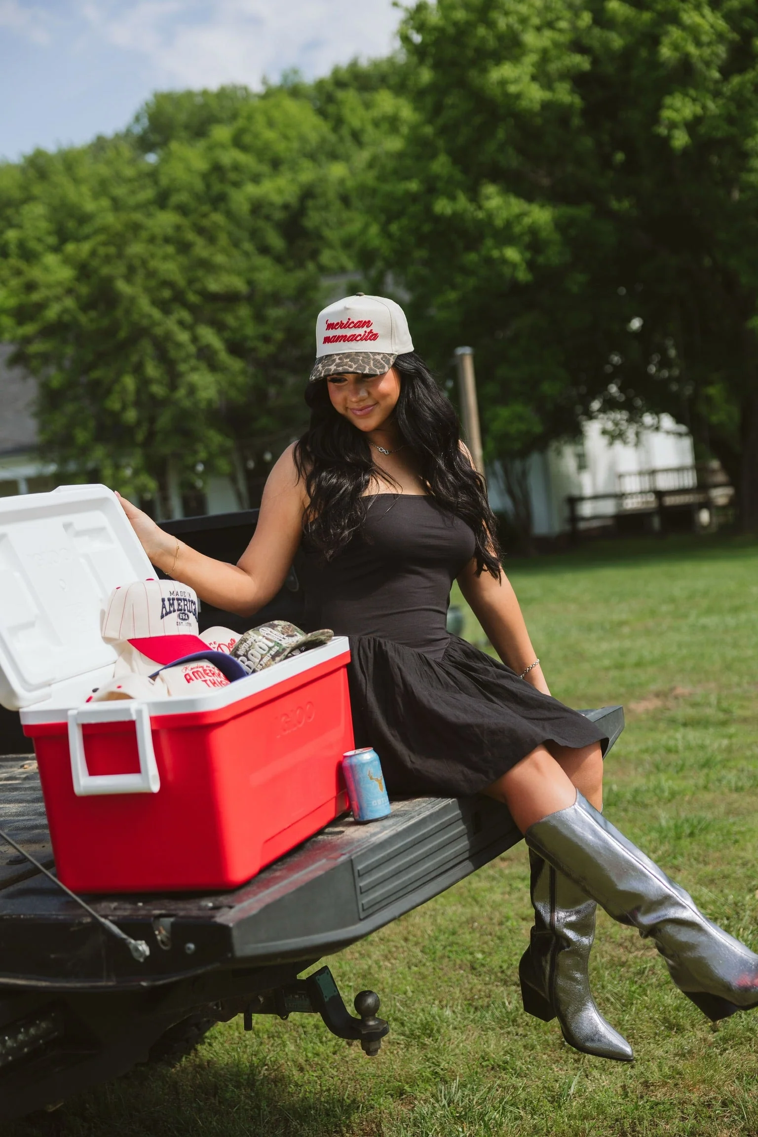 'Merican Mamacita - Leopard Vintage Trucker Hat - Image 4