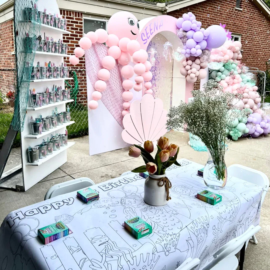 Mermaid Coloring Tablecloth - Image 3