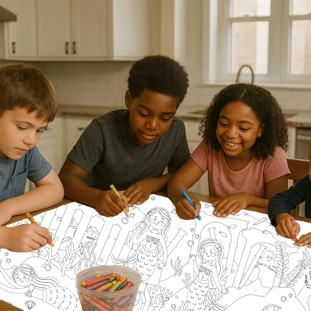 Mermaid Coloring Tablecloth - Image 6