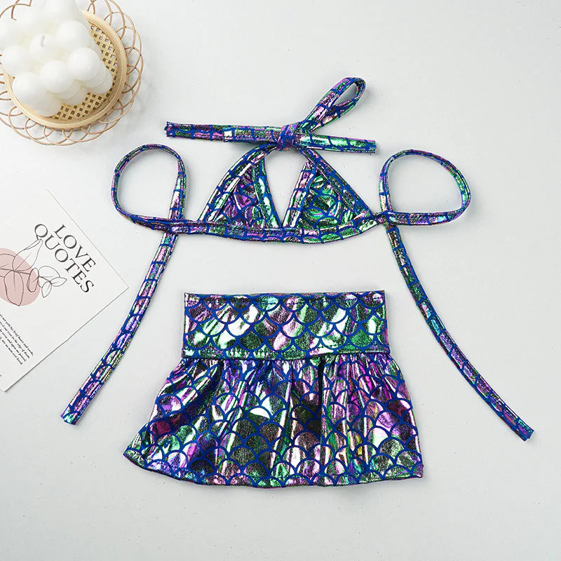 Mermaid Dog Bikini Set – Shiny Swimsuit with Skirt - Image 2