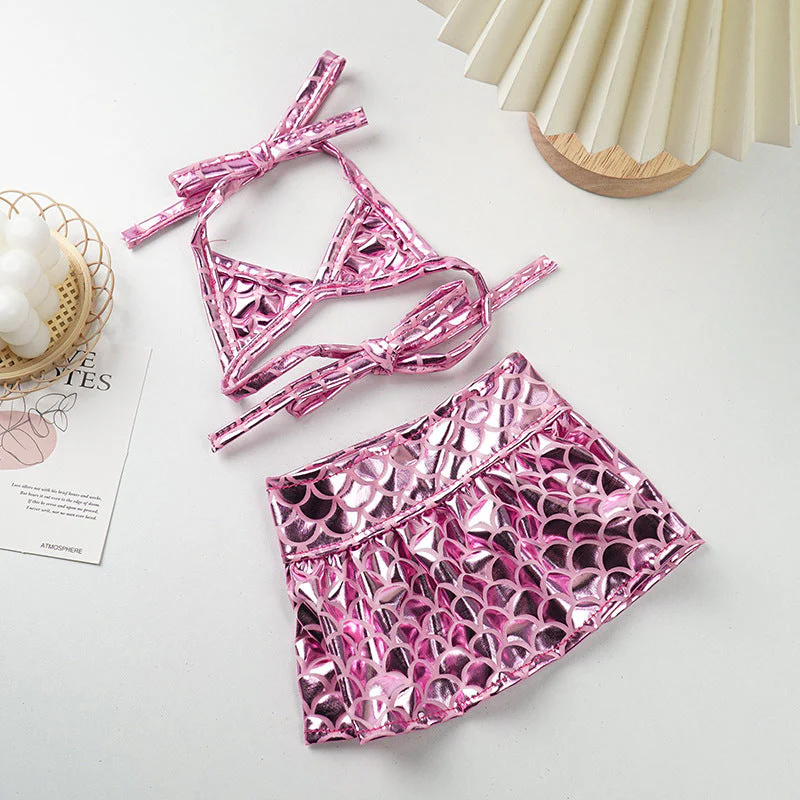 Mermaid Dog Bikini Set – Shiny Swimsuit with Skirt - Image 3