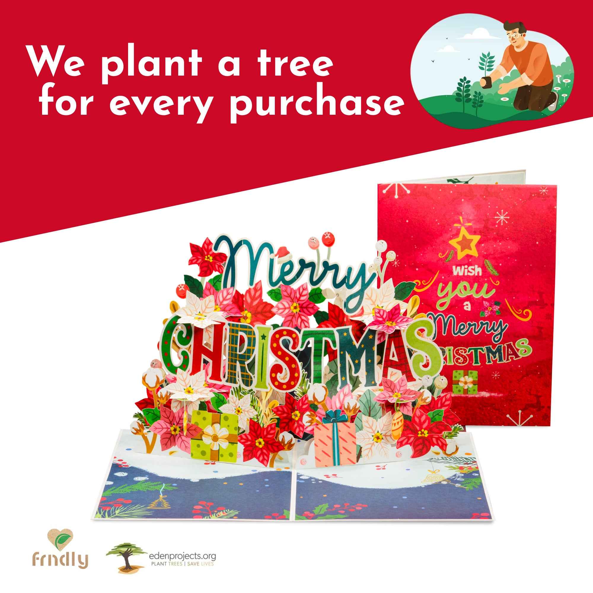 Merry Christmas Frndly Pop Up Card, 5" x 7" Cover - Image 5