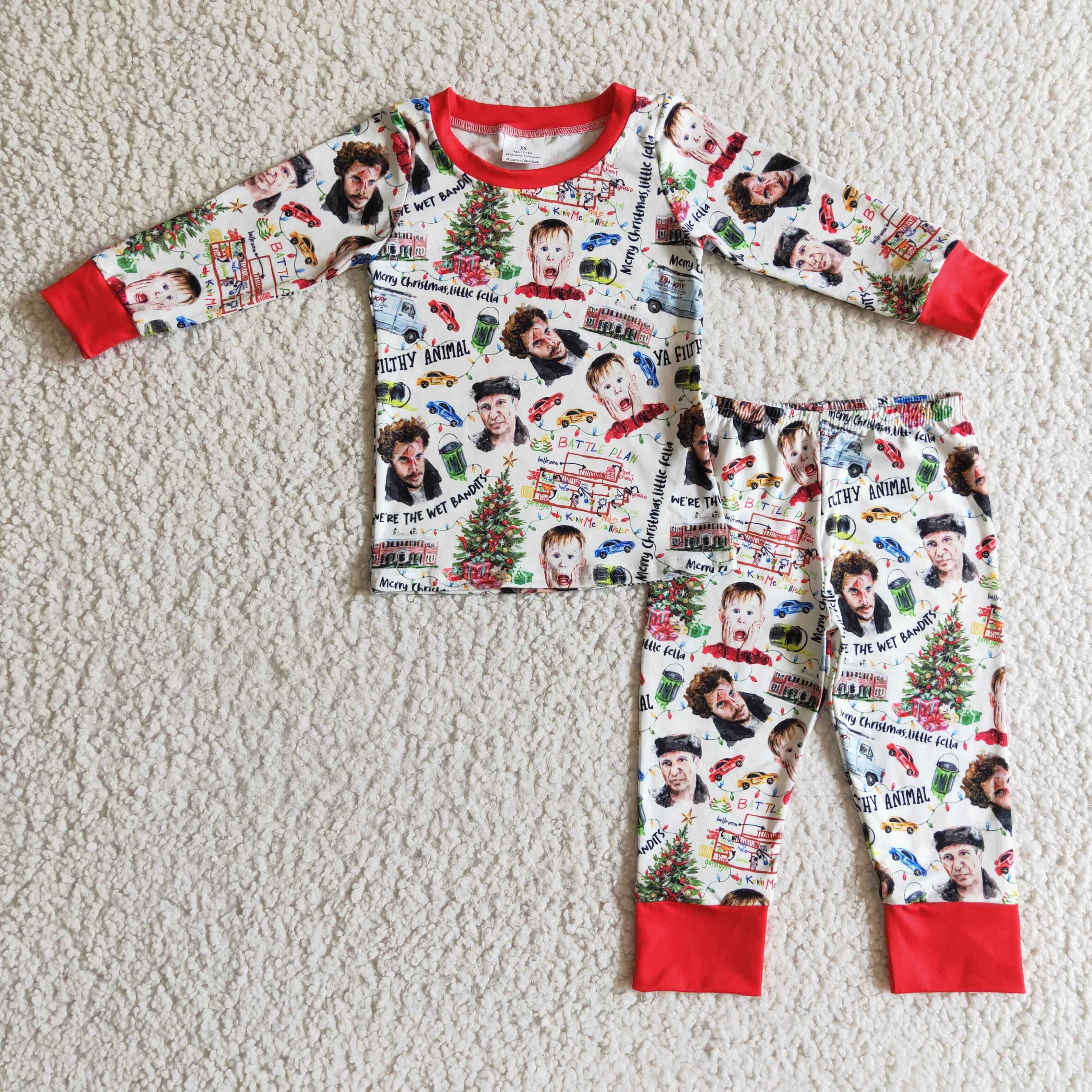 Merry Christmas little fella kids boy pajamas - Image 2