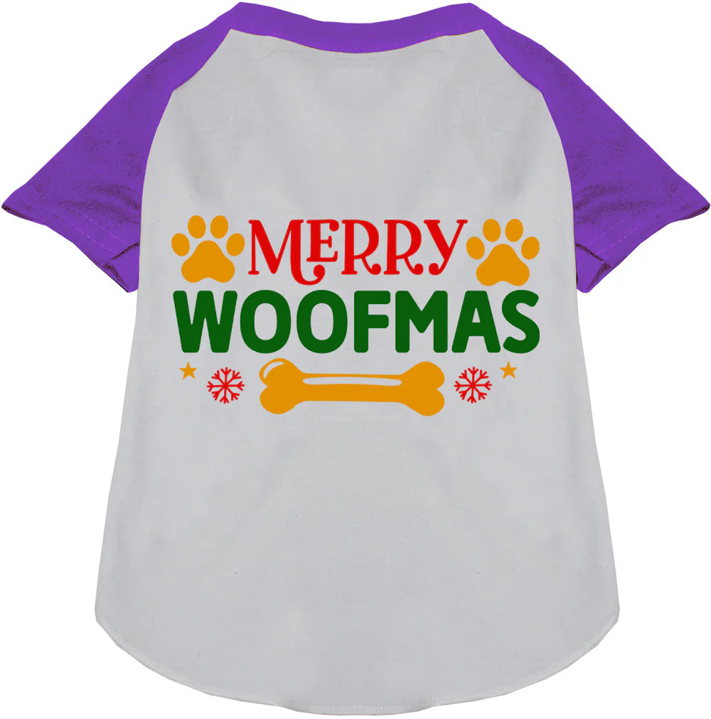 Merry Woofmas Pet Raglan Shirt - Image 7