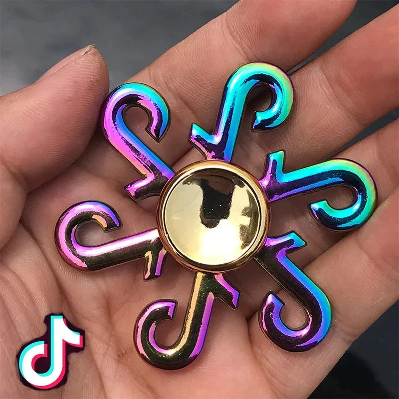 Metal Rainbow Fidget Spinner – Colorful EDC Hand Spinner Toy for Kids & Adults | Anti-Anxiety Stress Relief Finger Spinner Gift - Image 11