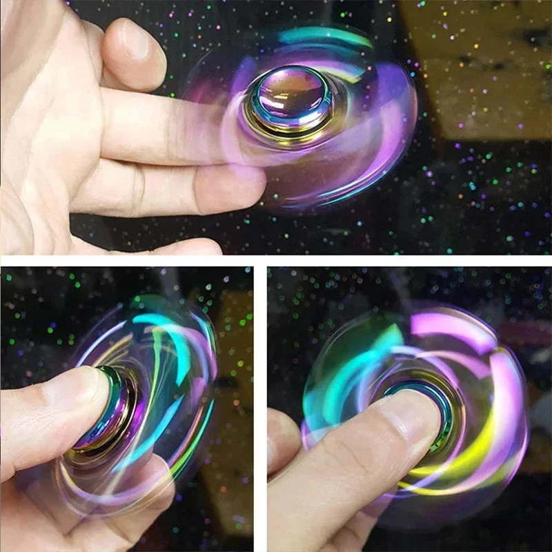 Metal Rainbow Fidget Spinner – Colorful EDC Hand Spinner Toy for Kids & Adults | Anti-Anxiety Stress Relief Finger Spinner Gift - Image 2
