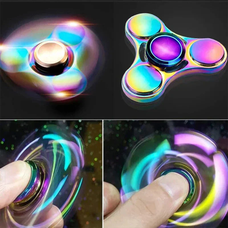 Metal Rainbow Fidget Spinner – Colorful EDC Hand Spinner Toy for Kids & Adults | Anti-Anxiety Stress Relief Finger Spinner Gift - Image 5