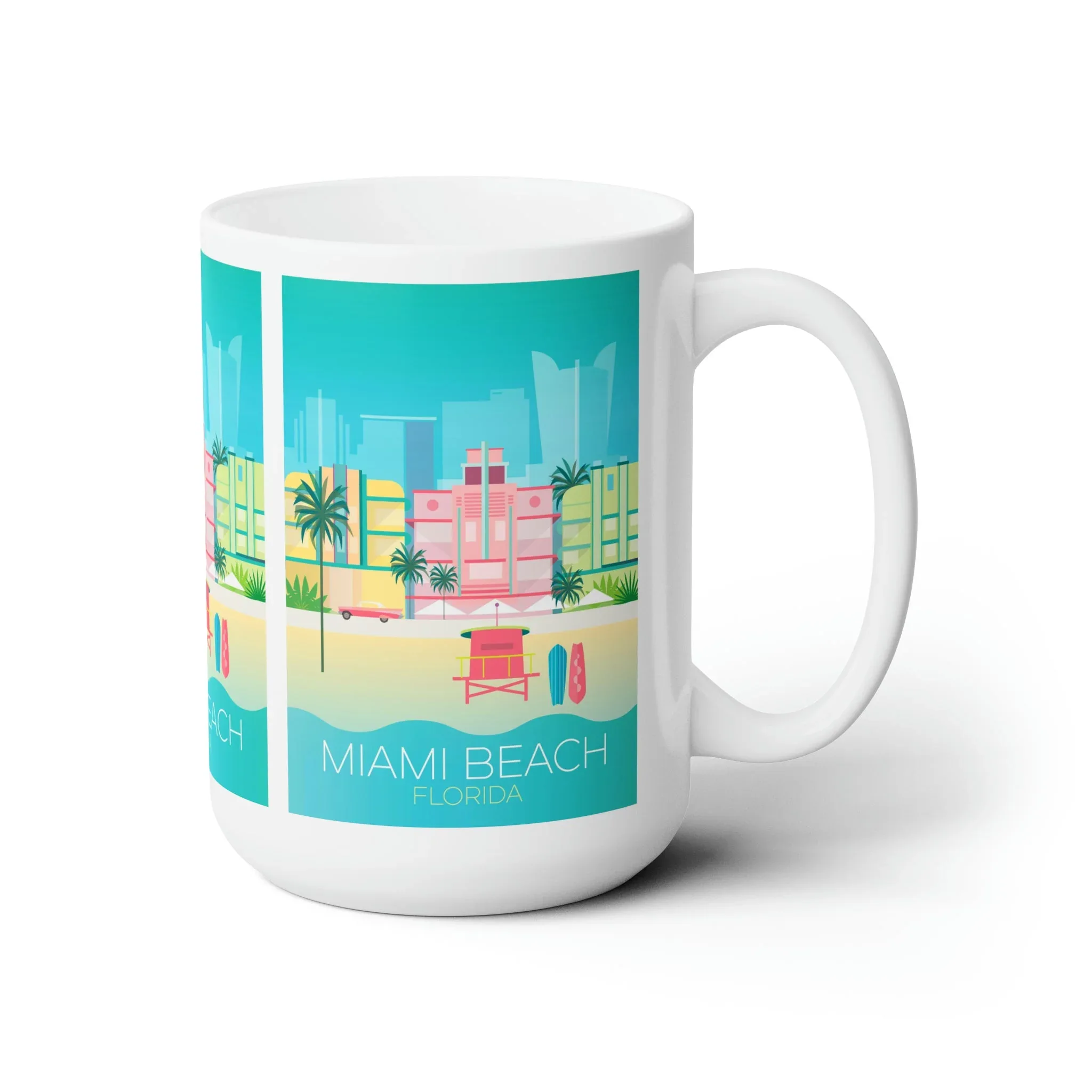 Miami Beach Ceramic Mug 11oz or 15oz - Image 3