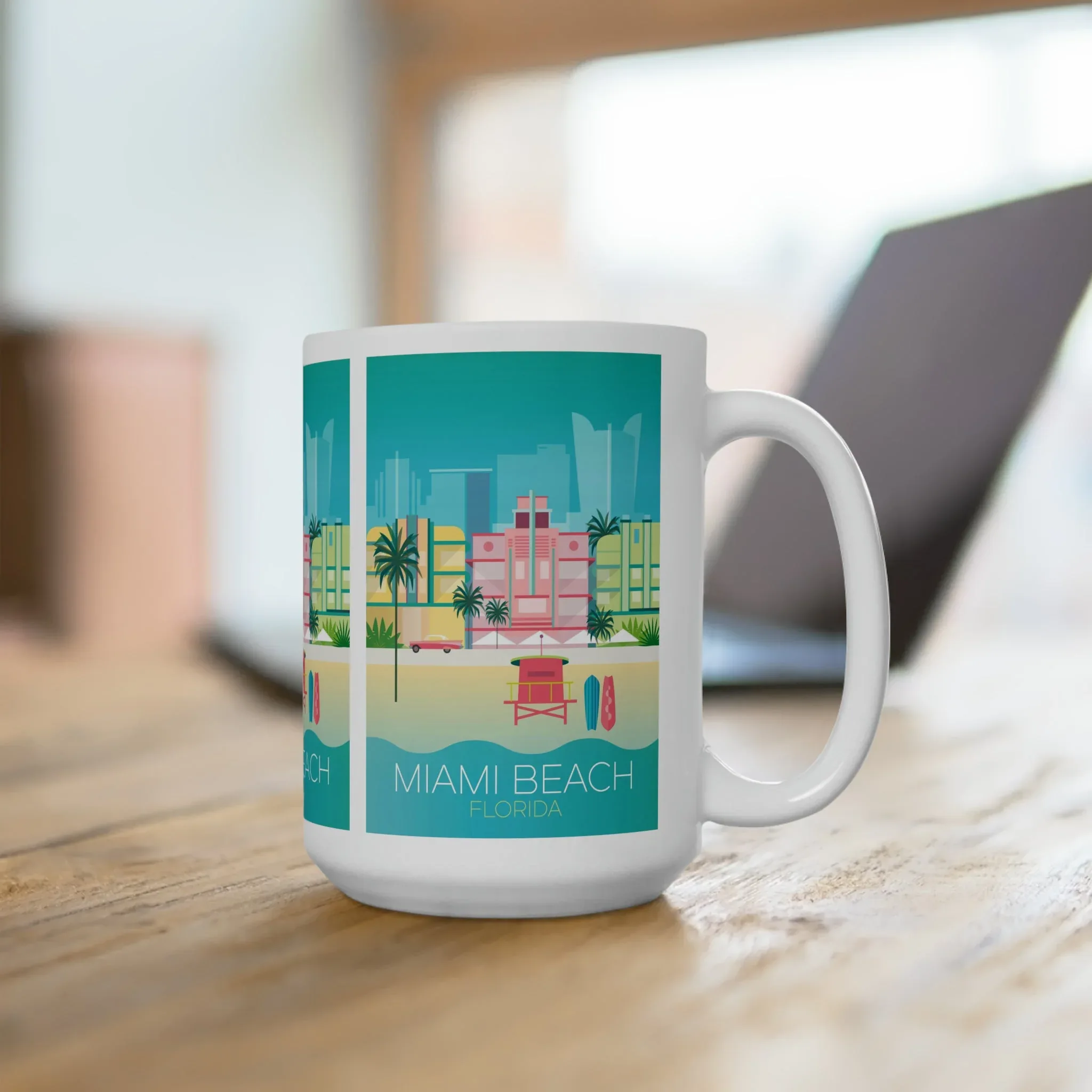 Miami Beach Ceramic Mug 11oz or 15oz - Image 4