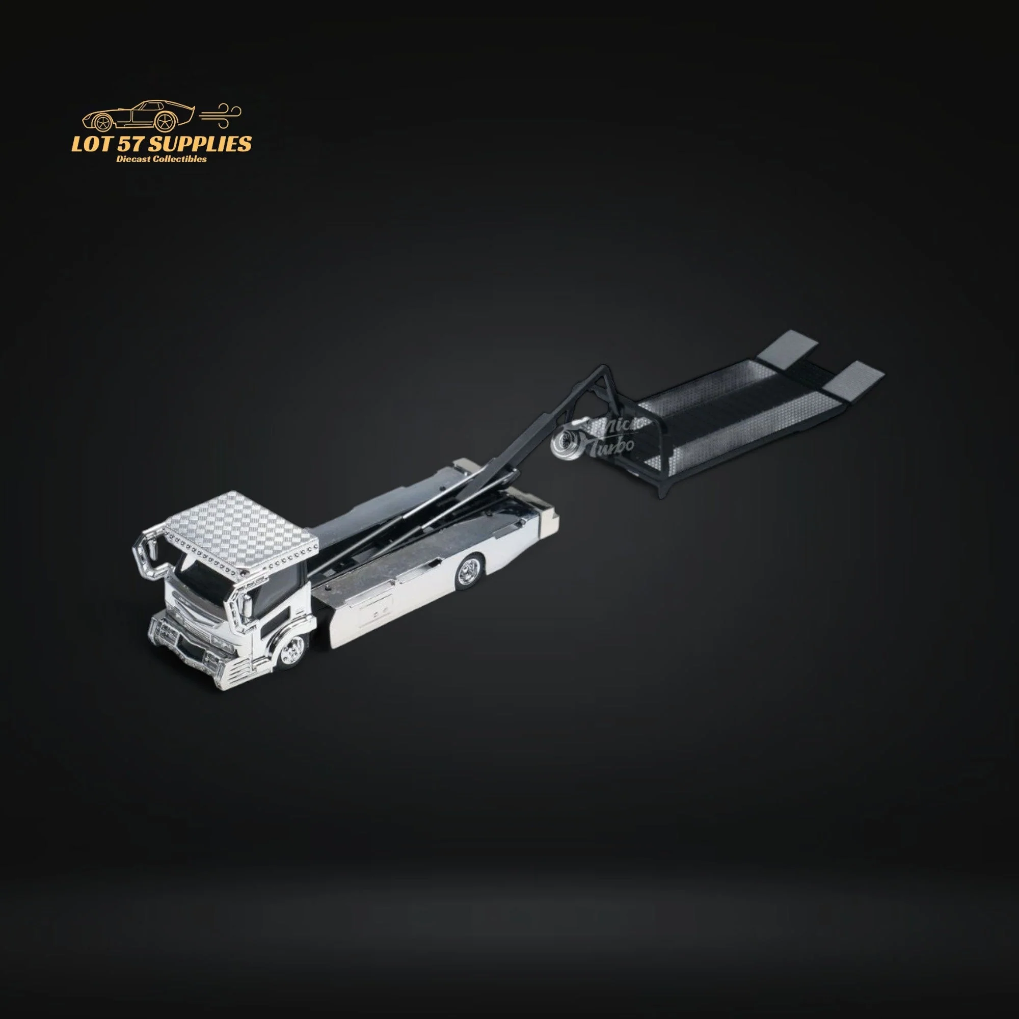 MicroTurbo Dekotora Flatbed Tow Truck 1:64 - Image 3