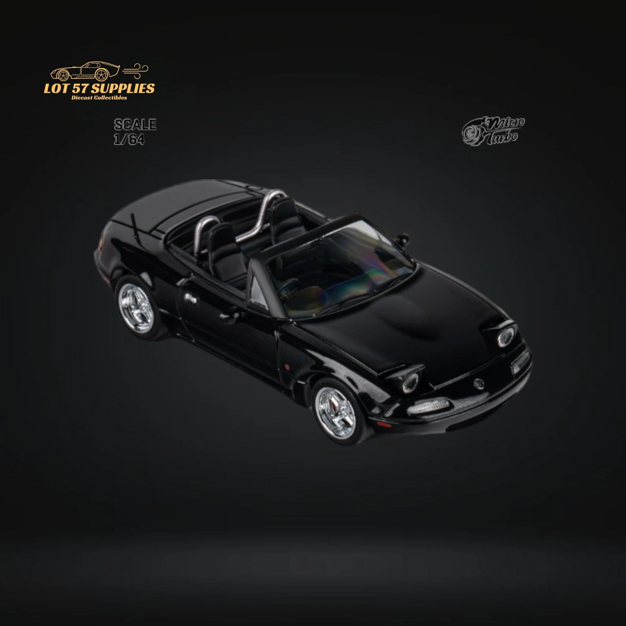 MicroTurbo Eunos Roadster MX-5 Customized Metallic Black 1:64 - Image 10