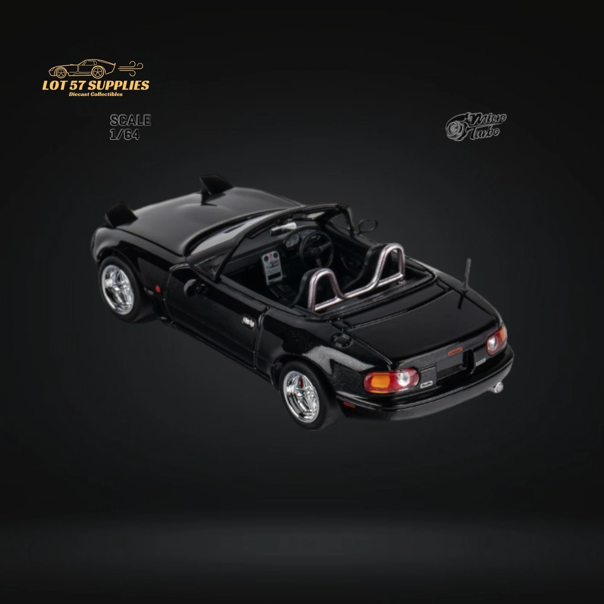 MicroTurbo Eunos Roadster MX-5 Customized Metallic Black 1:64 - Image 11