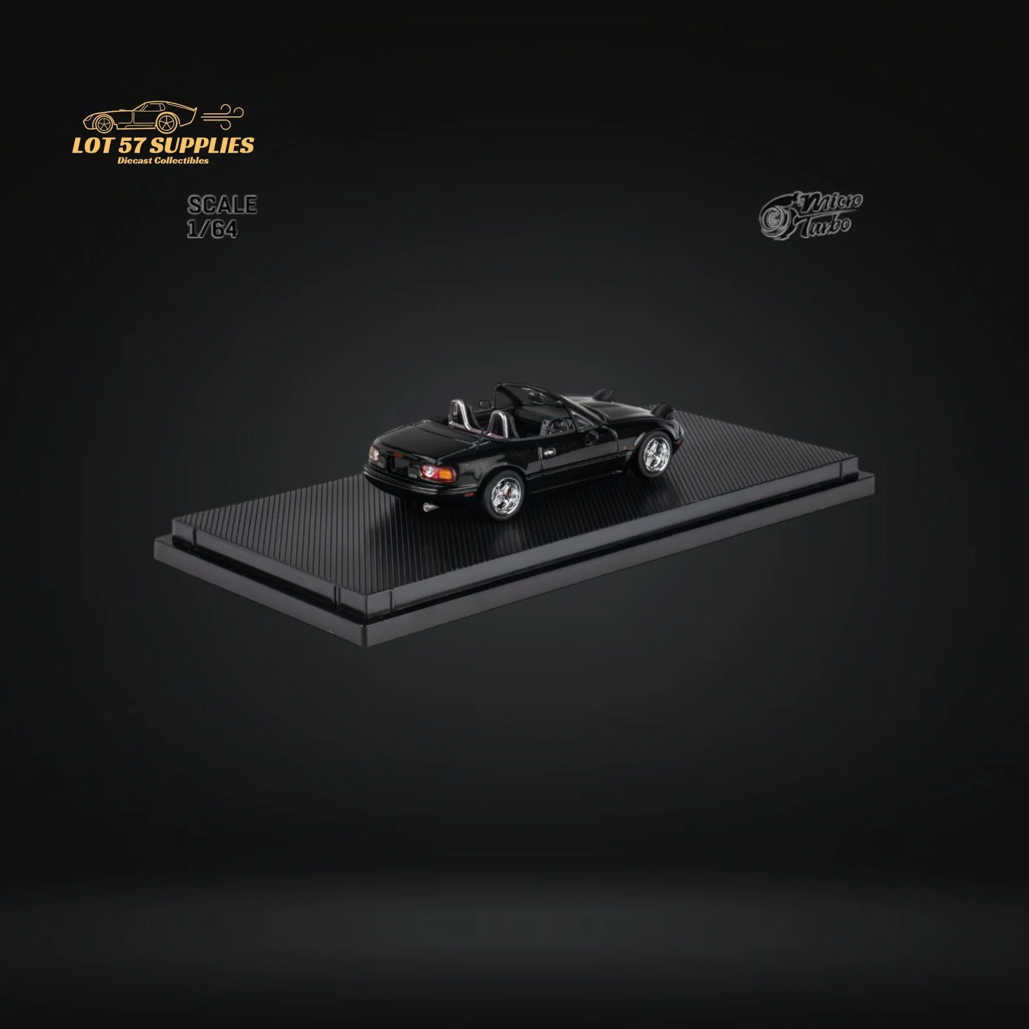 MicroTurbo Eunos Roadster MX-5 Customized Metallic Black 1:64 - Image 2