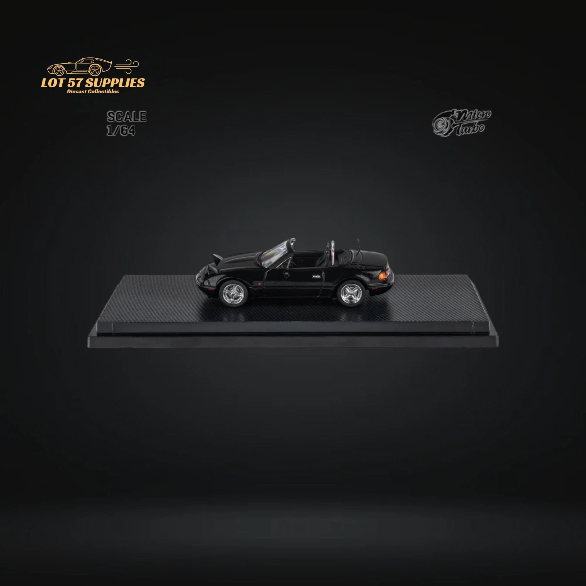 MicroTurbo Eunos Roadster MX-5 Customized Metallic Black 1:64 - Image 3