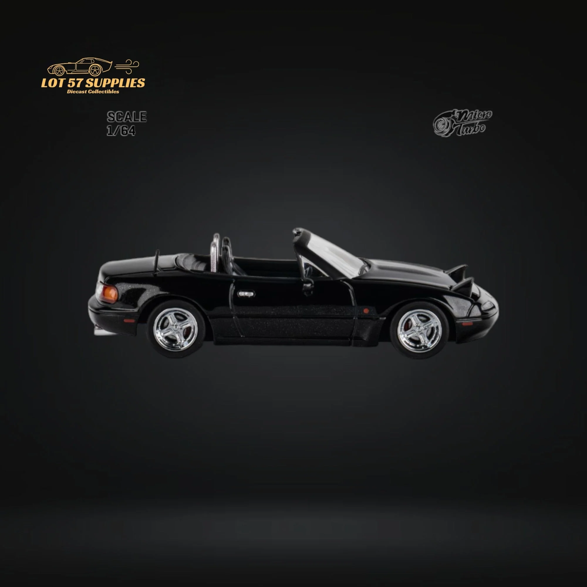 MicroTurbo Eunos Roadster MX-5 Customized Metallic Black 1:64 - Image 9