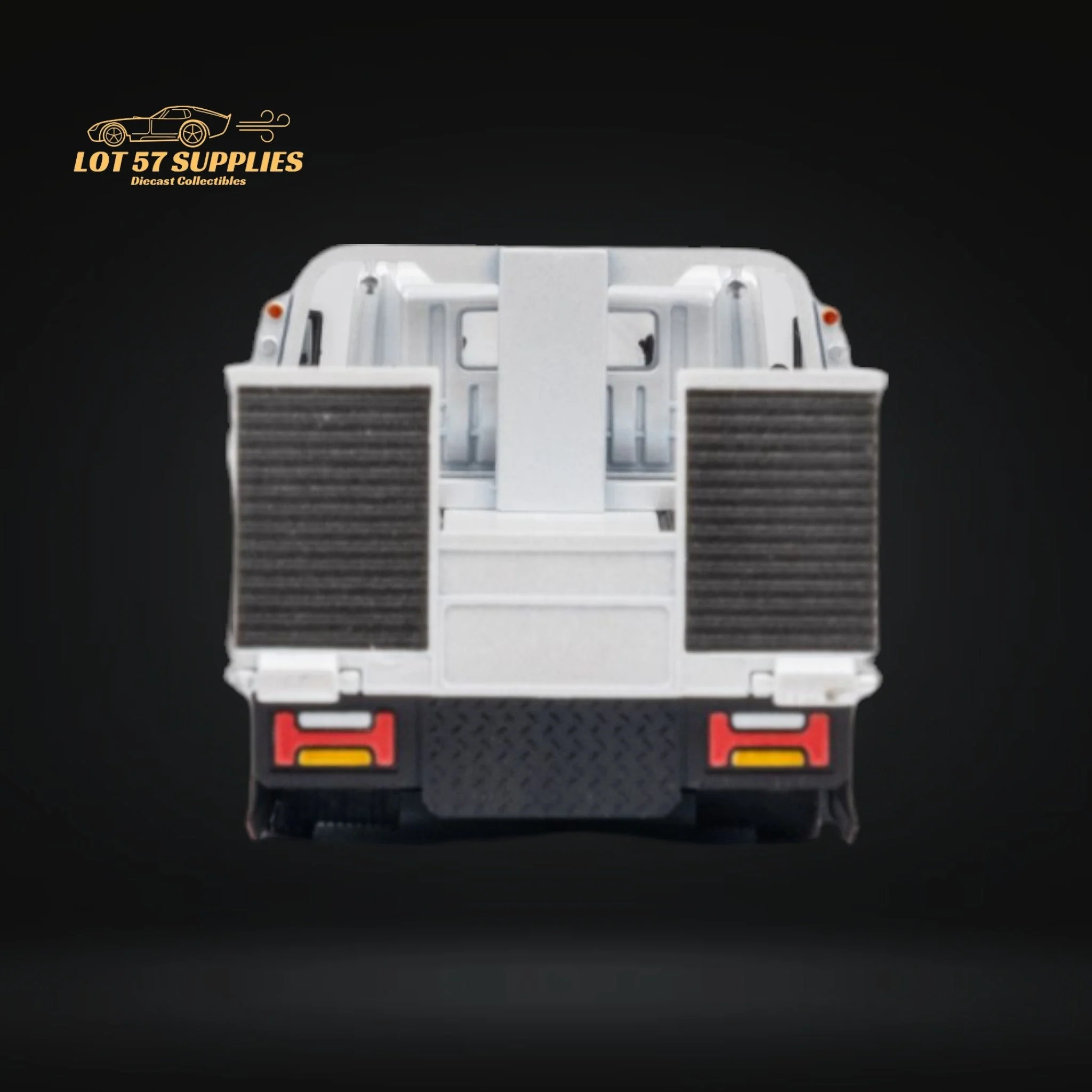 MicroTurbo Hino 300 Custom Flatbed Truck White 1:64 - Image 7