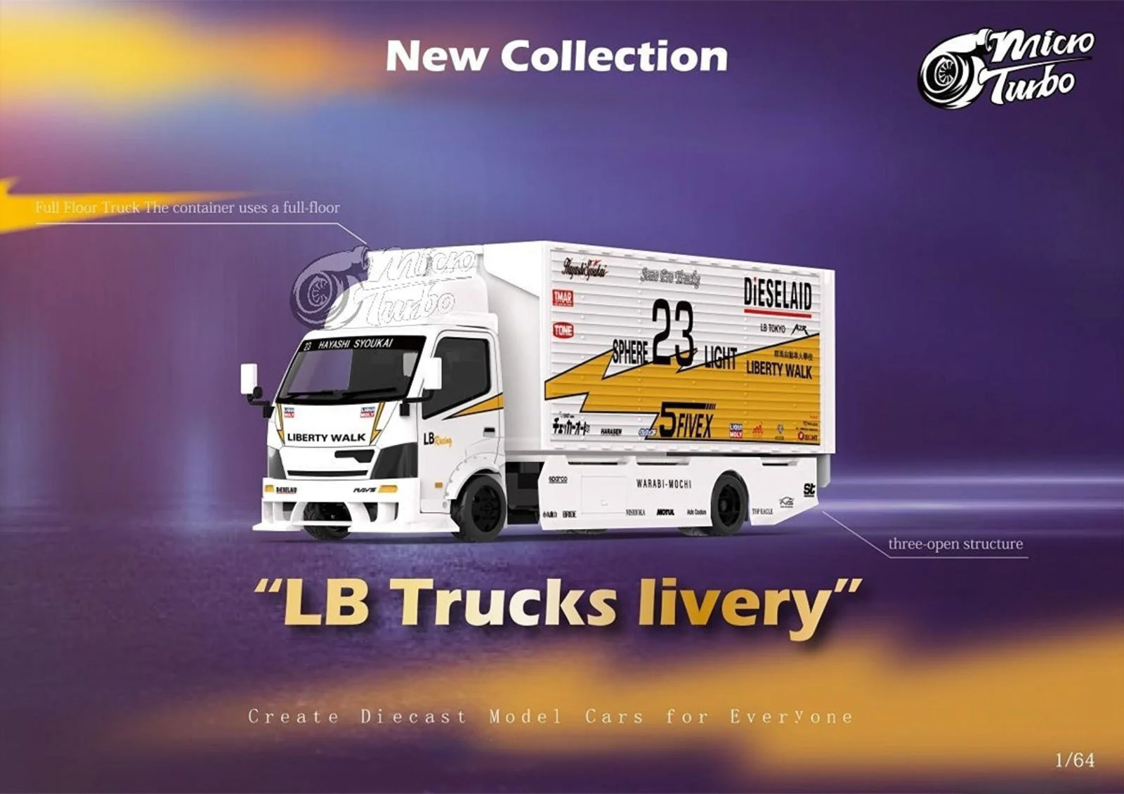 MicroTurbo Hino 300 LBWK Silhouette Lighting #23 1:64 - Image 6