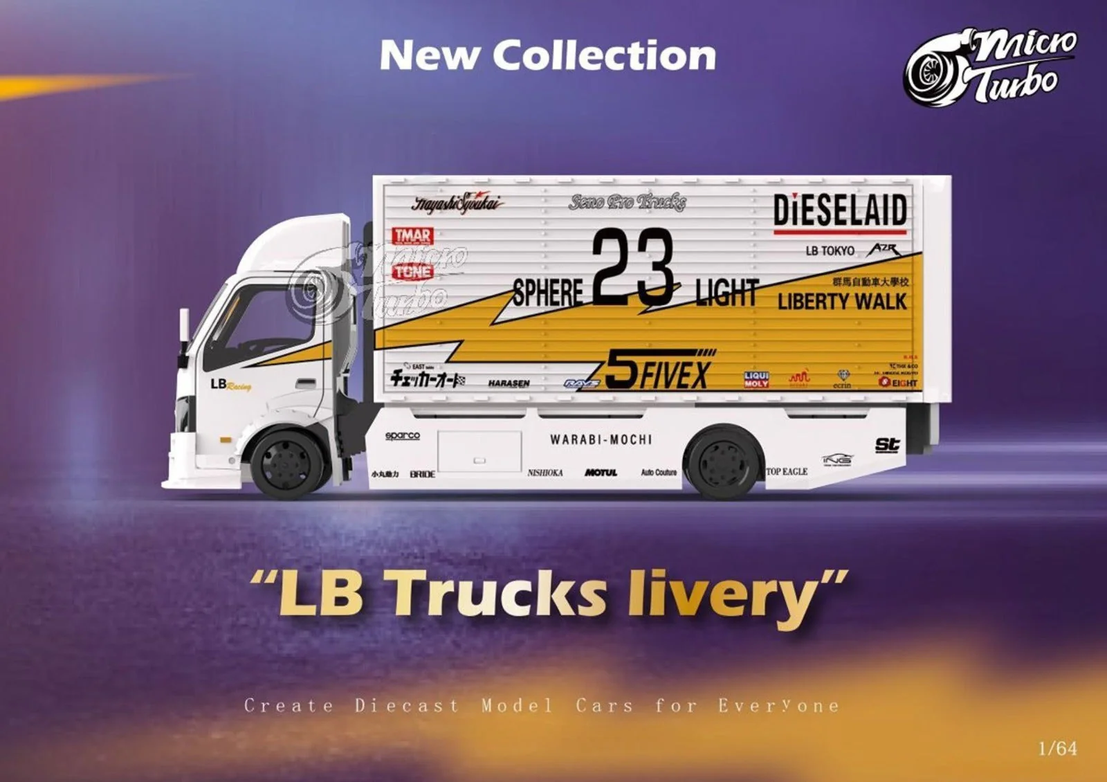 MicroTurbo Hino 300 LBWK Silhouette Lighting #23 1:64 - Image 7