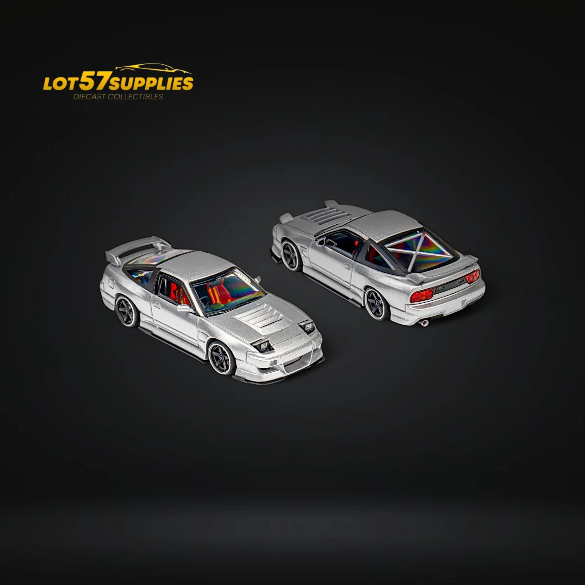 MicroTurbo Nissan 180SX Miyabi Metallic Silver 1:64 - Image 2