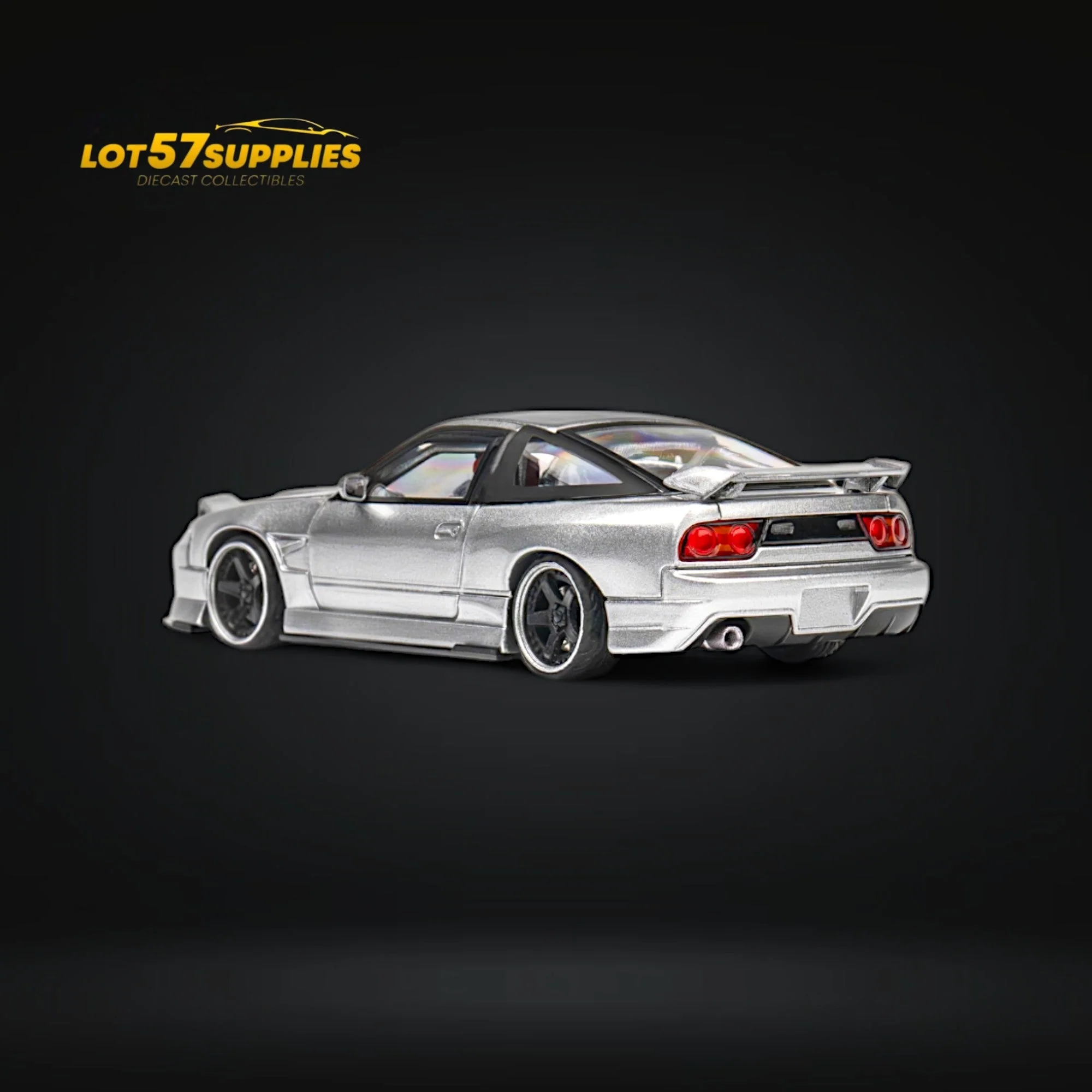MicroTurbo Nissan 180SX Miyabi Metallic Silver 1:64 - Image 4