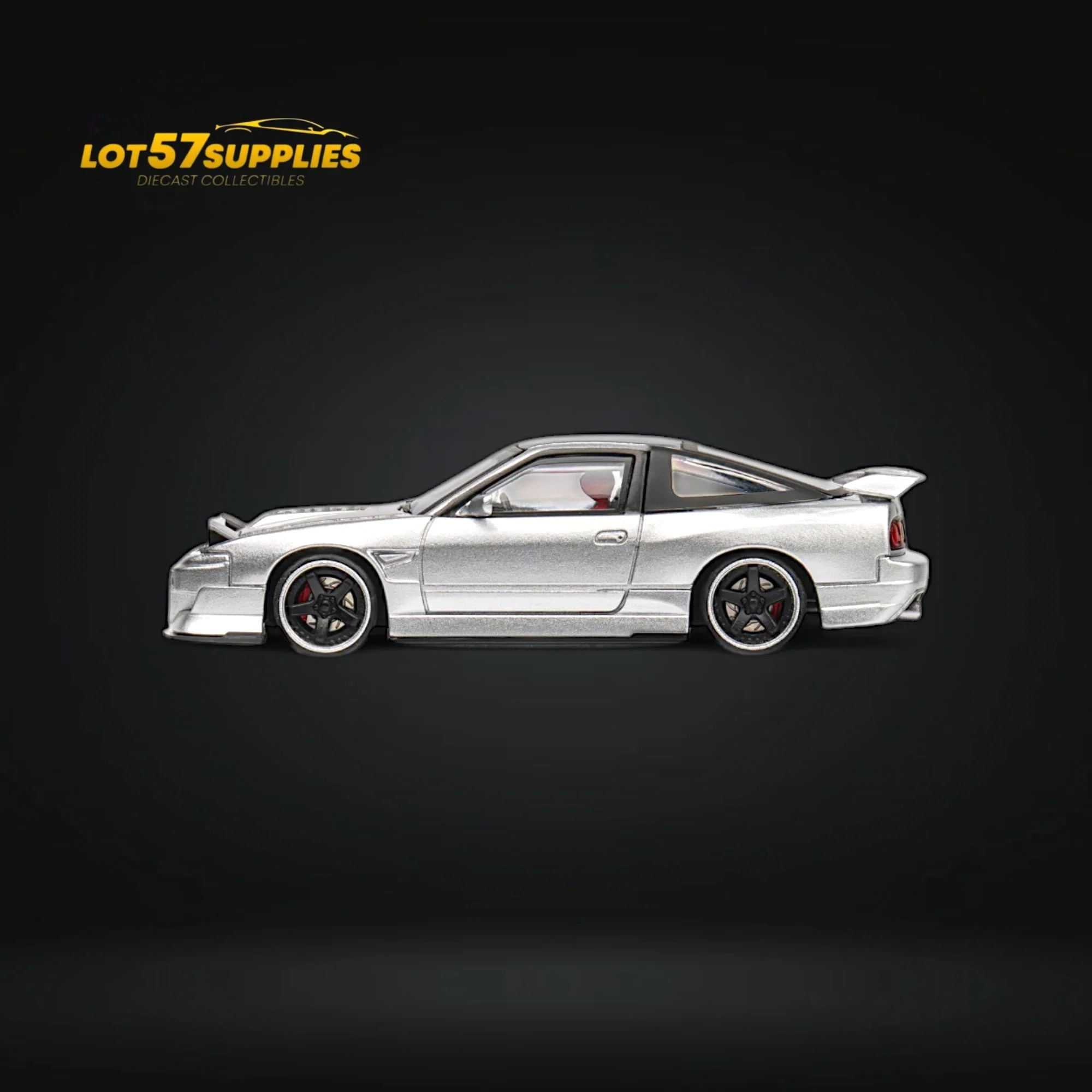 MicroTurbo Nissan 180SX Miyabi Metallic Silver 1:64 - Image 5