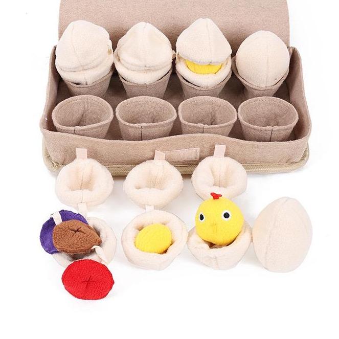 Milou & Lumi Egg Enrichment Plush Toy – Interactive Snuffle Puzzle Toy with Squeaker - Image 2