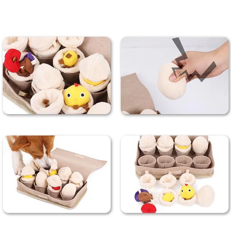 Milou & Lumi Egg Enrichment Plush Toy – Interactive Snuffle Puzzle Toy with Squeaker - Image 3