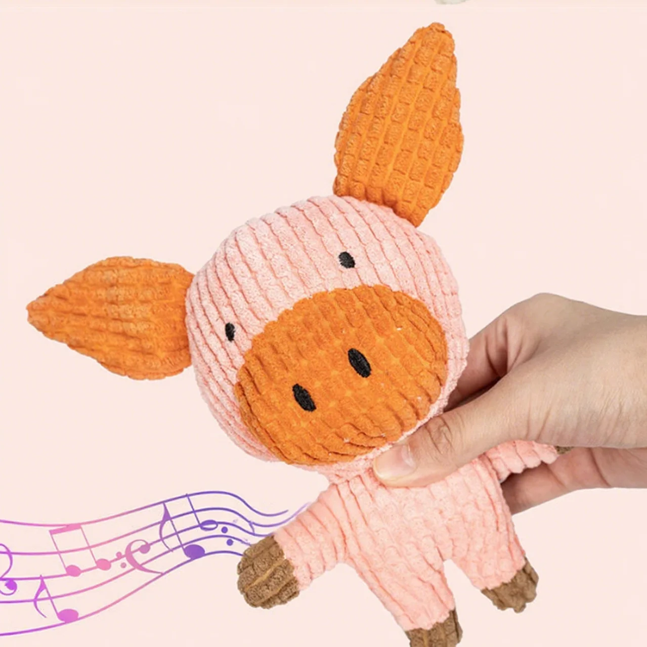 Milou & Lumi Pet Plush Squeaky Toy - Pig - Image 4