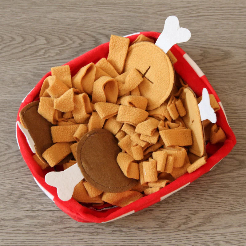 Milou & Lumi Pet Snuffle Mat Treat Hiding Toy - Fried Chicken - Image 2