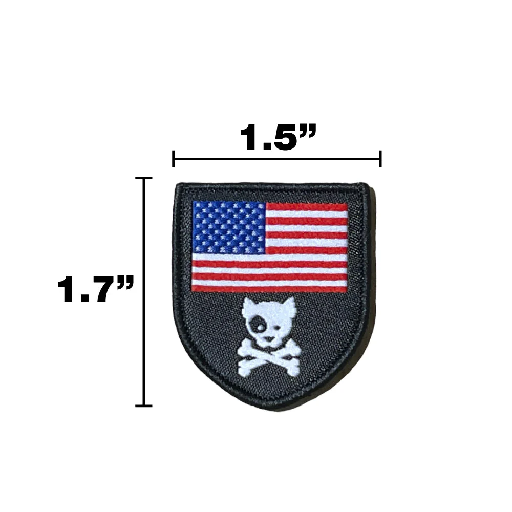 MINI AMERICAN DOG & CROSSBONES SHIELD Morale Patch - Image 2