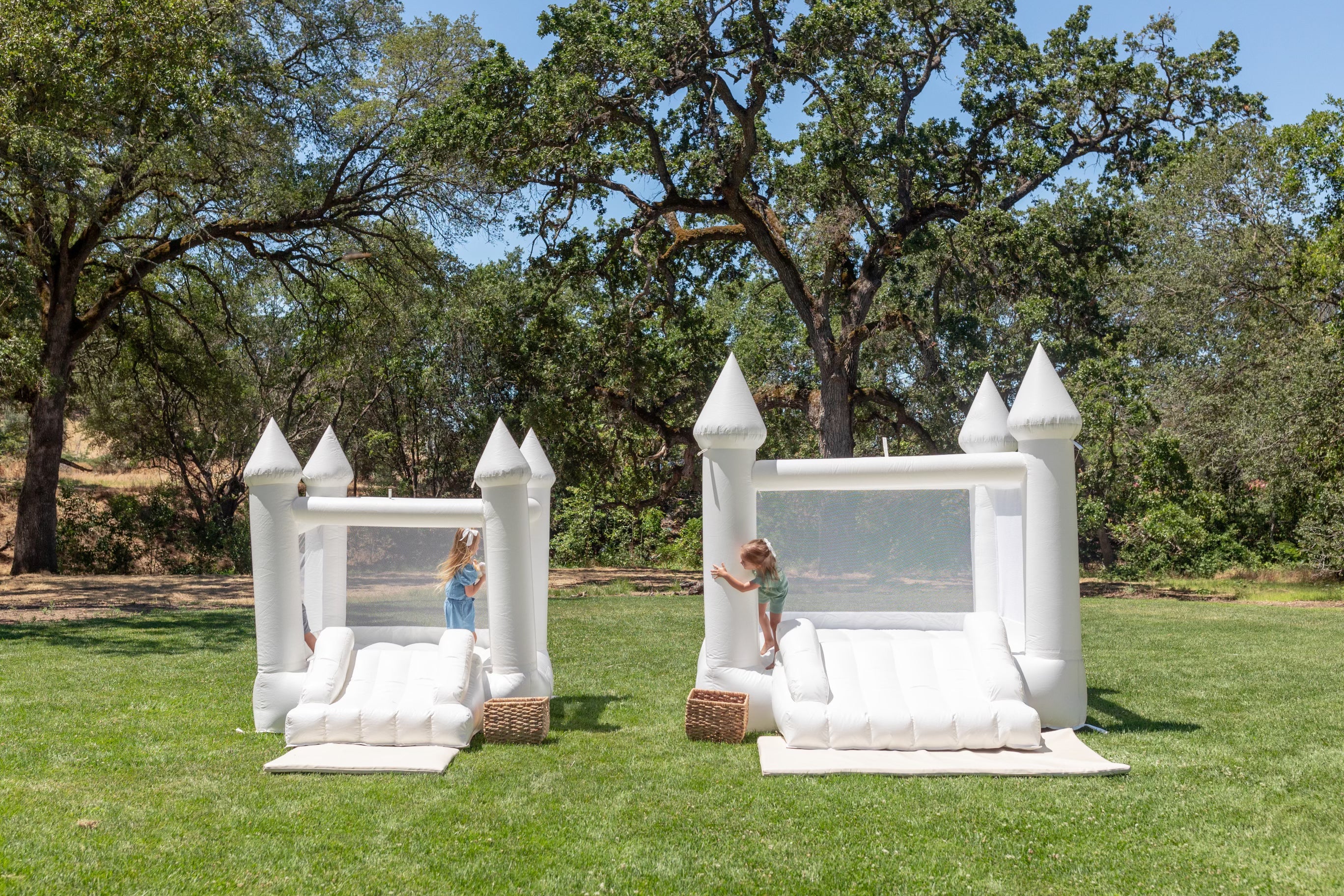 Mini Ava - White Bounce House with Cone Tops - Image 4