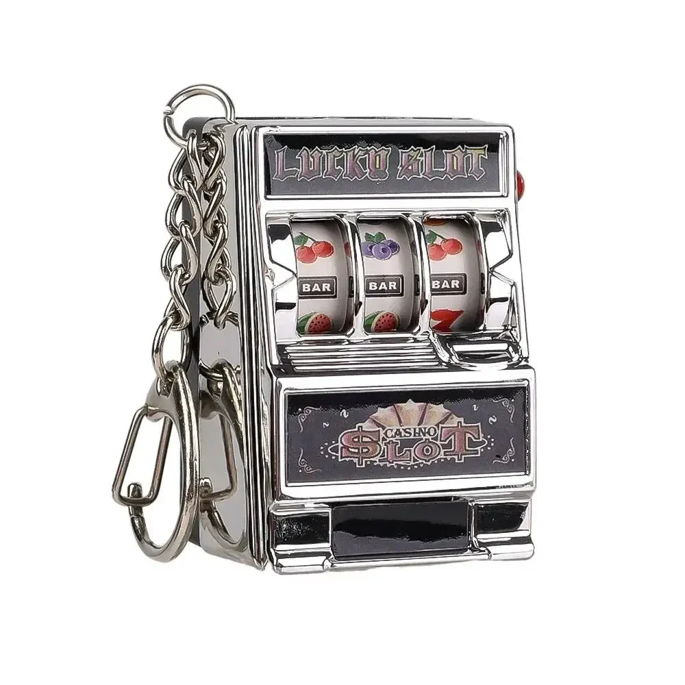 Mini Gambling Slot Machine Key Chains Creative Arcade Pocket Fruit Lucky Jackpot Gadget Antistress Toy Funny Games Keychain Ring - Image 8