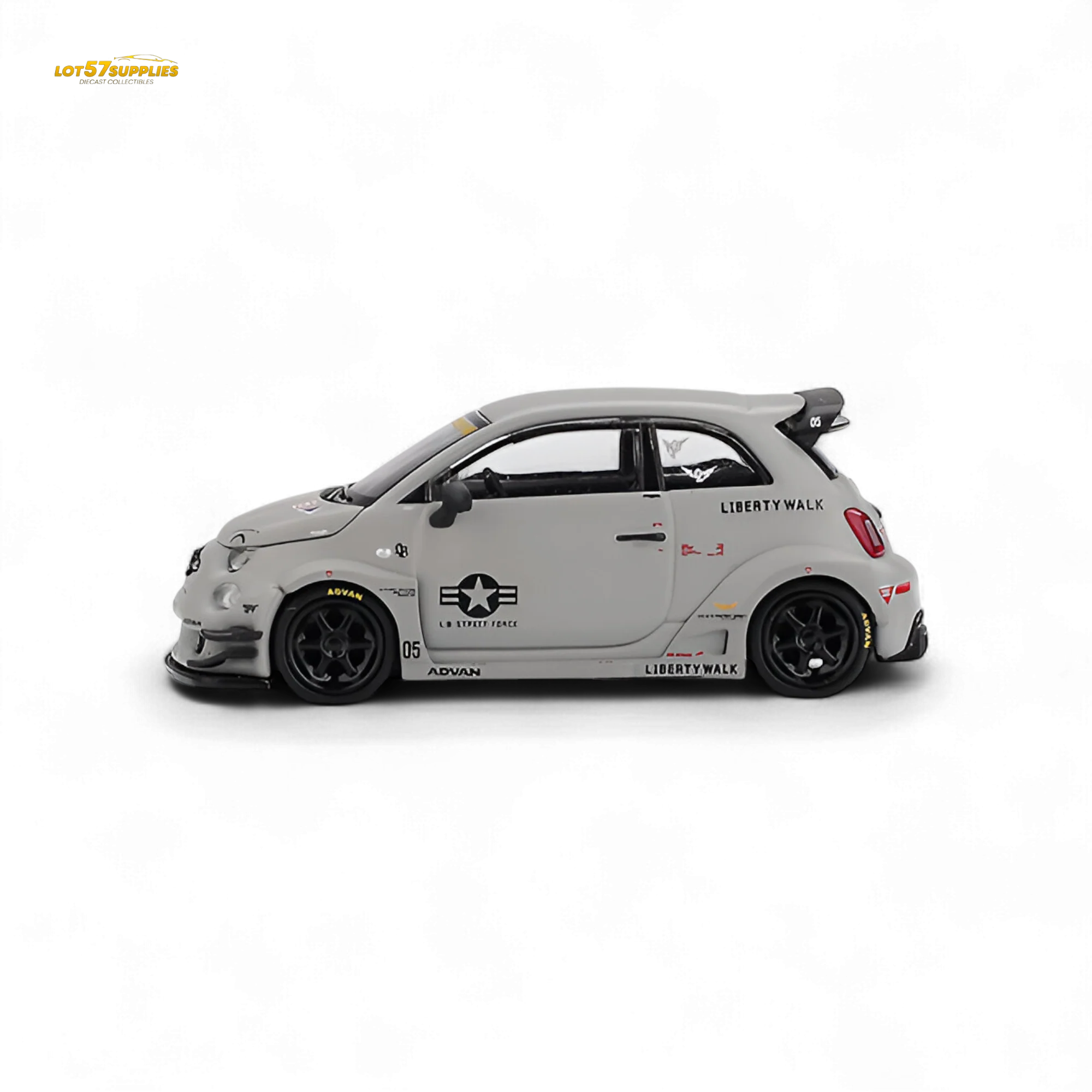 Mini-GT Abarth 595 LB-WORKS x Abas Works Grey 1:64 - Image 3