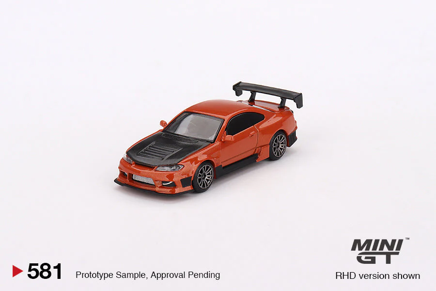 Mini-GT Nissan Silvia S15 D-MAX Metallic Orange 1:64 - Image 4