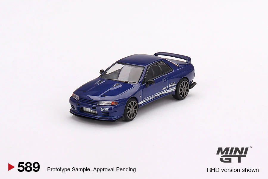Mini-GT Nissan Skyline GT-R R32 Metallic Blue 1:64 - Image 6