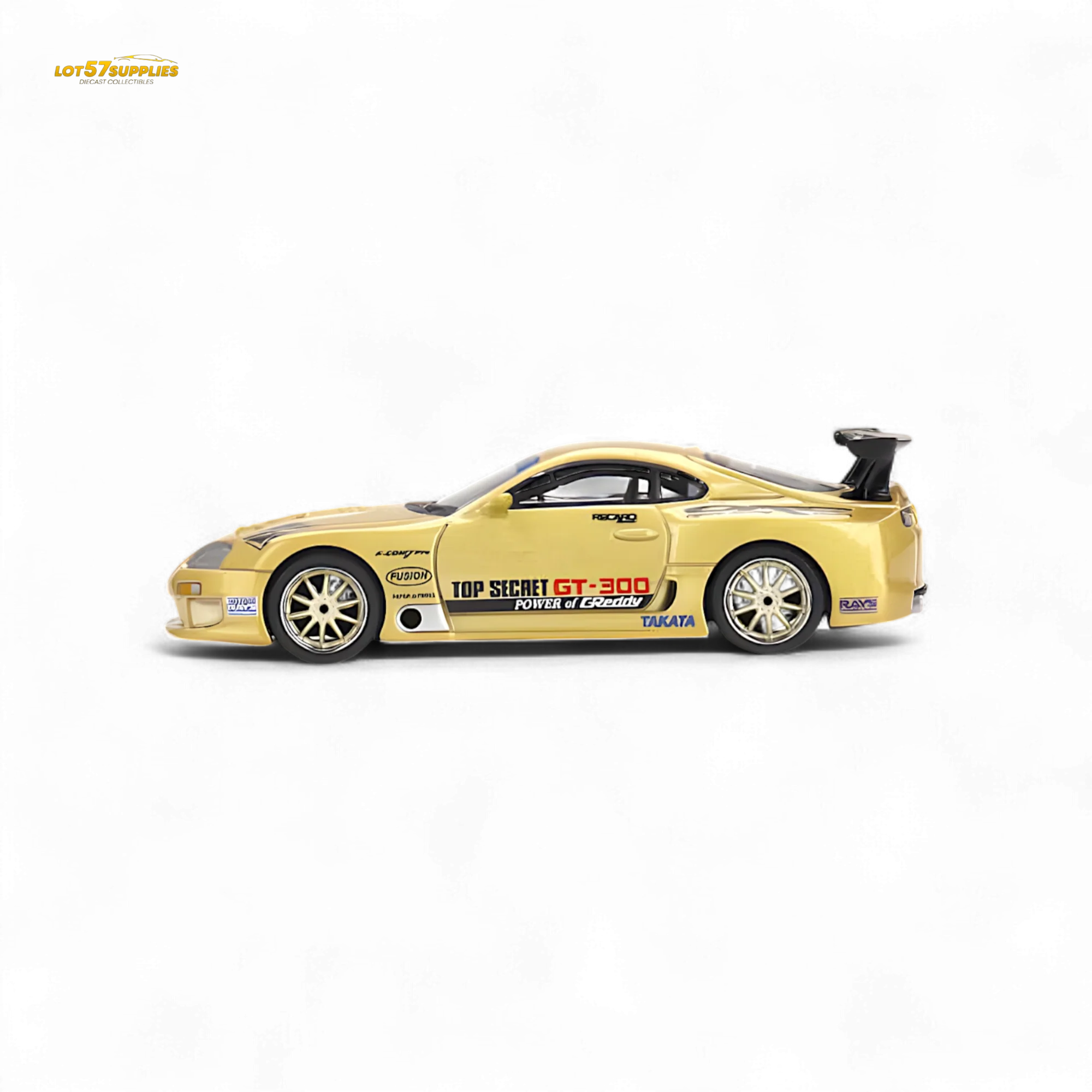 Mini-GT Toyota Supra A80 Top Secret Gold 1:64 - Image 2