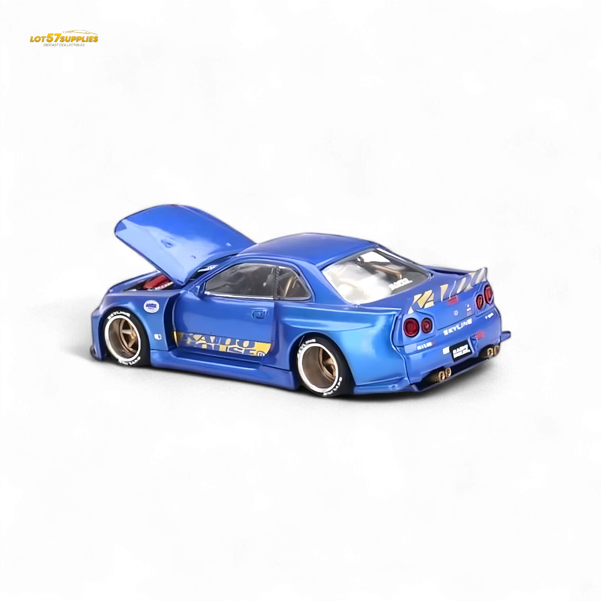 Mini GT x Kaido House Nissan Skyline GT-R R34 V2 Shinjuku Blue 1:64 - Image 3