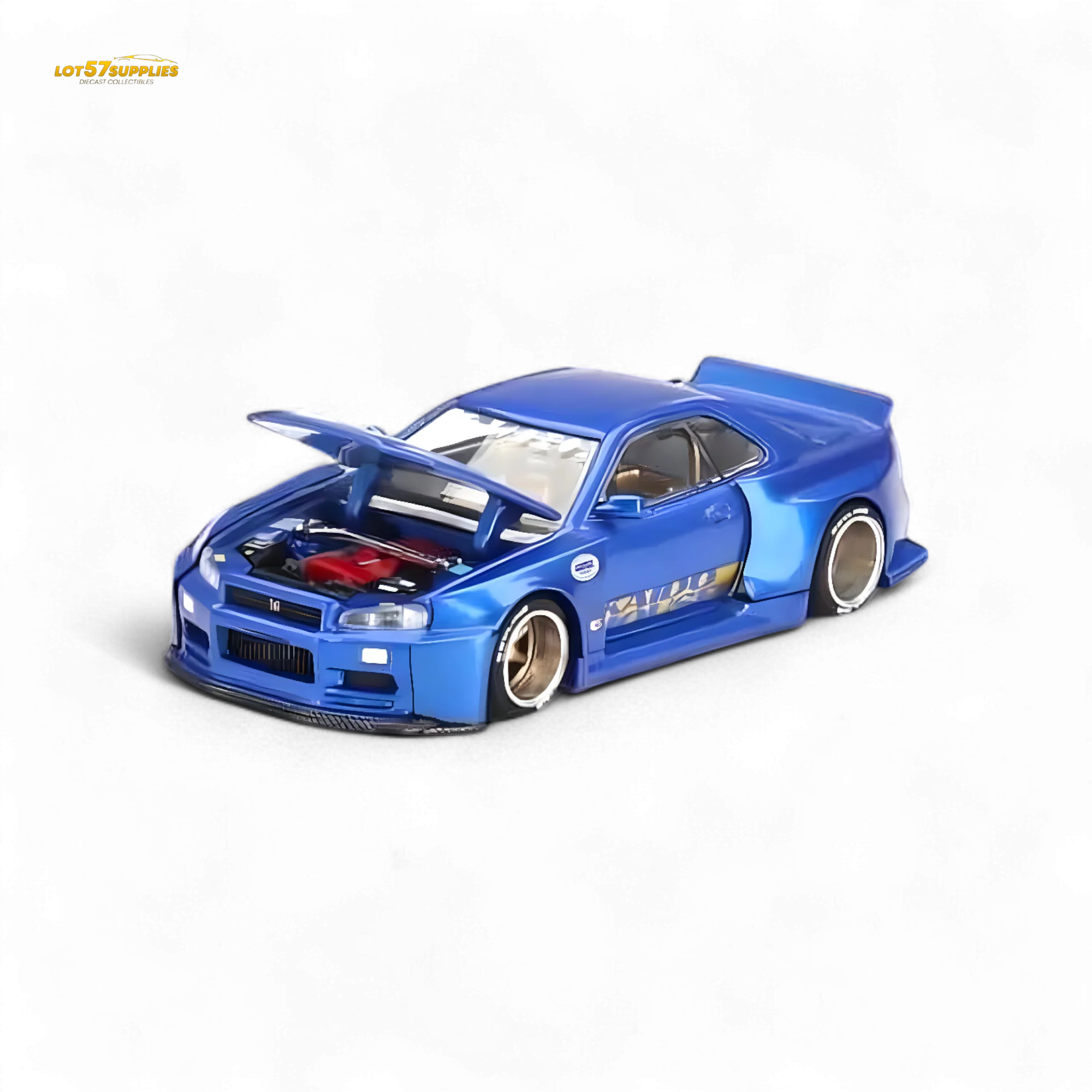 Mini GT x Kaido House Nissan Skyline GT-R R34 V2 Shinjuku Blue 1:64 - Image 4