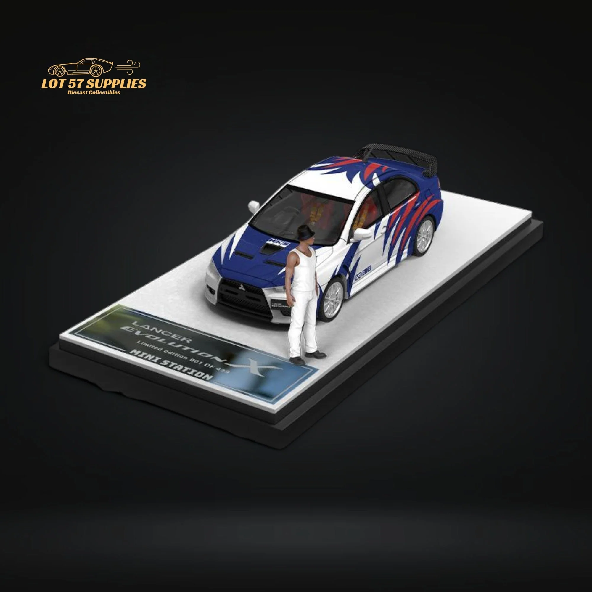 Mini Station Mitsubishi Lancer EVO X Need for Speed Black List #9 Livery Figure Version 1:64 - Image 2