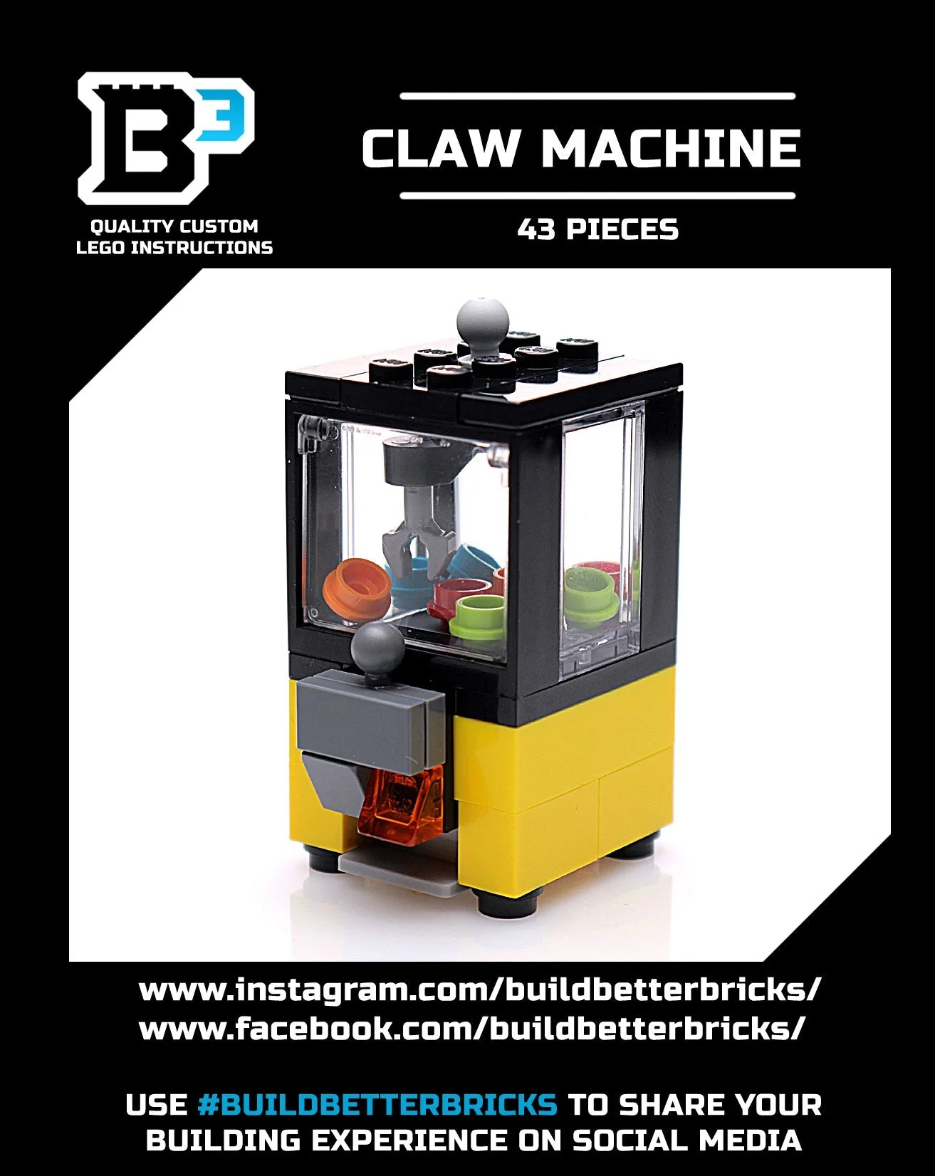 Minifig-Scale Arcade Claw Machine Building Set made from LEGO parts - Image 3