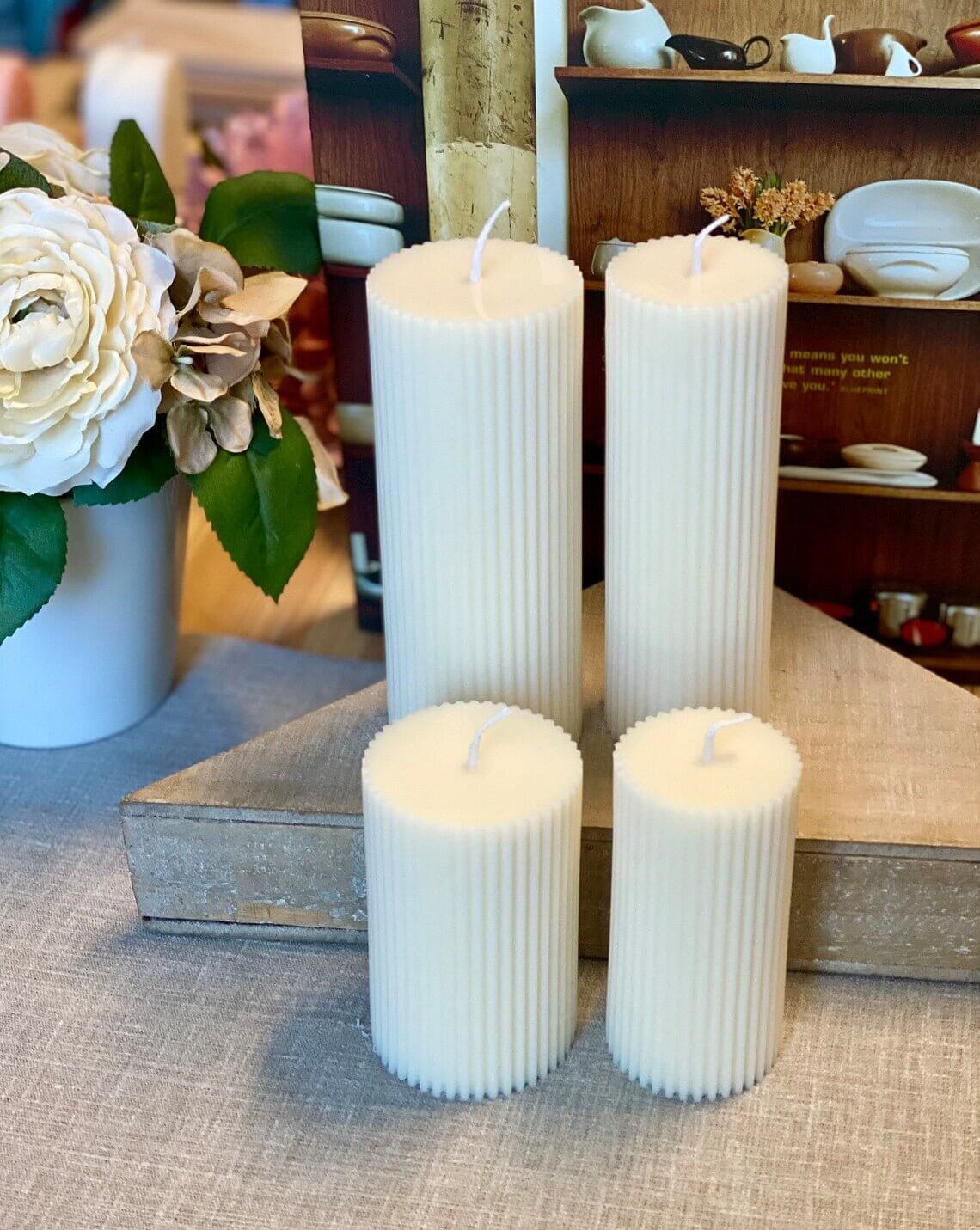 Minimalist Ribbed Candles for Effortless Home Decor - Image 2