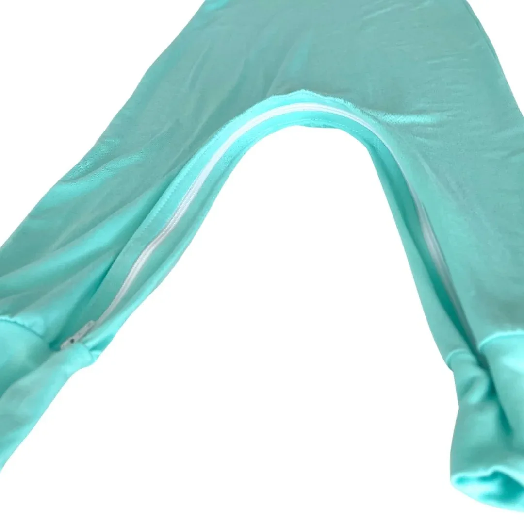Mint Bamboo Lyocell Romper with G-Tube Access - Image 4