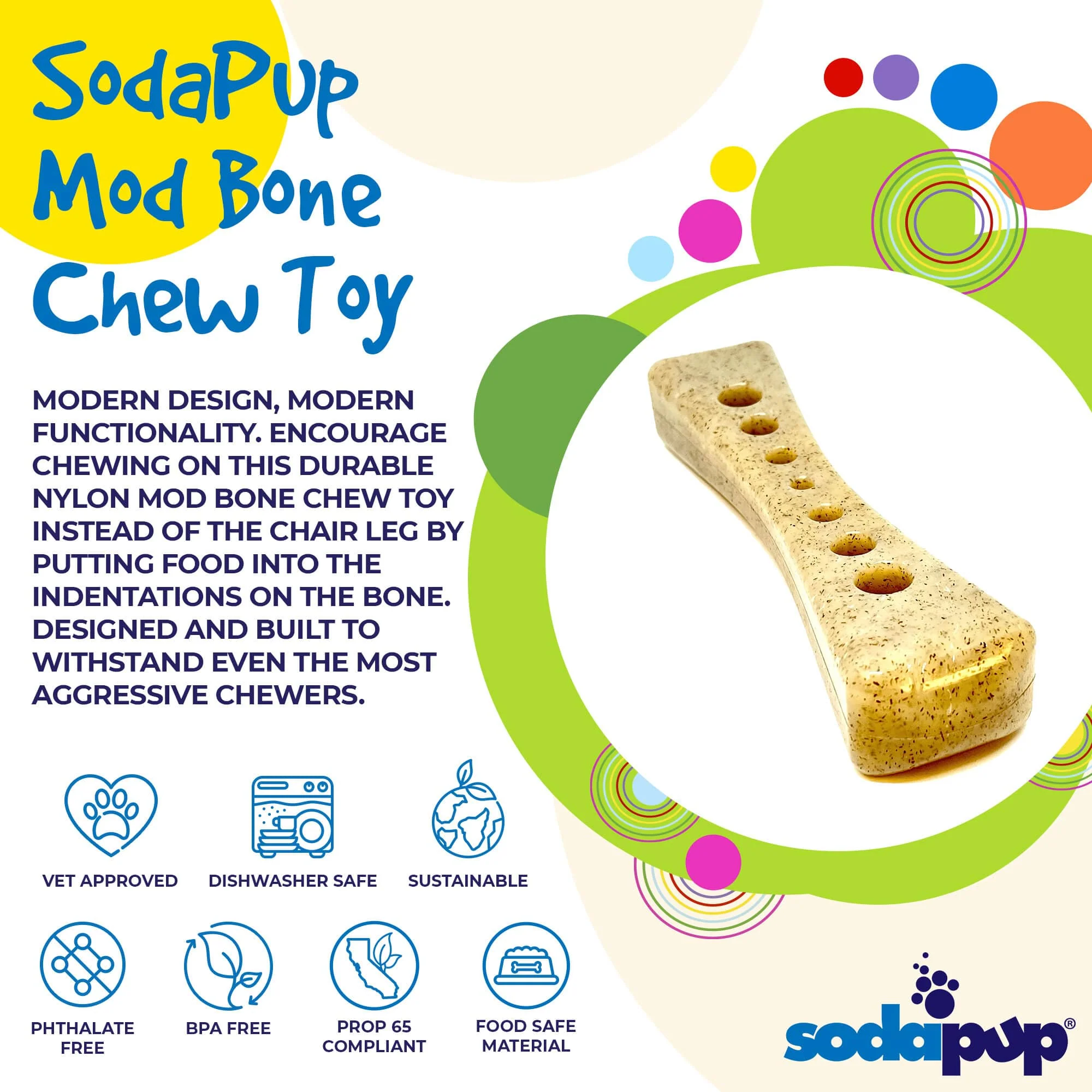 MOD Bone Nylon Dog Chew Toy for Aggressive Chewers | USA Made - Image 2